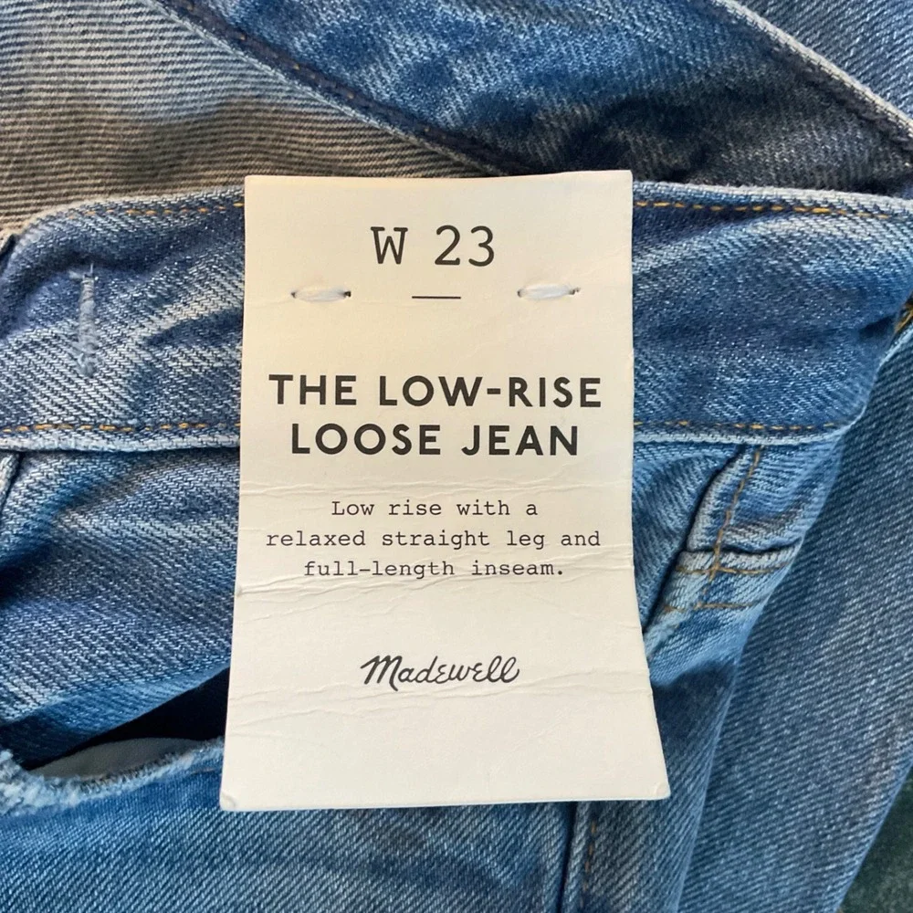 Madewell The Low-Rise Loose Jean Midvale Wash Rigid Denim 23 NWT